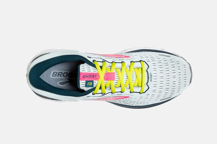 Brooks Ghost 13 Road Running Shoes Womens Grey/Pink 398657-MCK